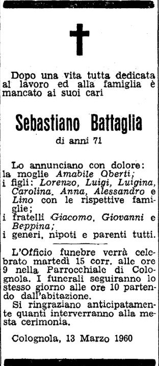 Annuncio Eco Bergamo Sebastiano Battaglia