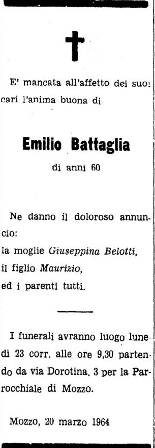 Annuncio Eco Bergamo Emilio Battaglia
