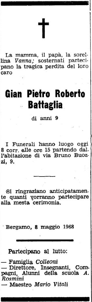 Annuncio Eco Bergamo Gian Pietro Roberto Battaglia