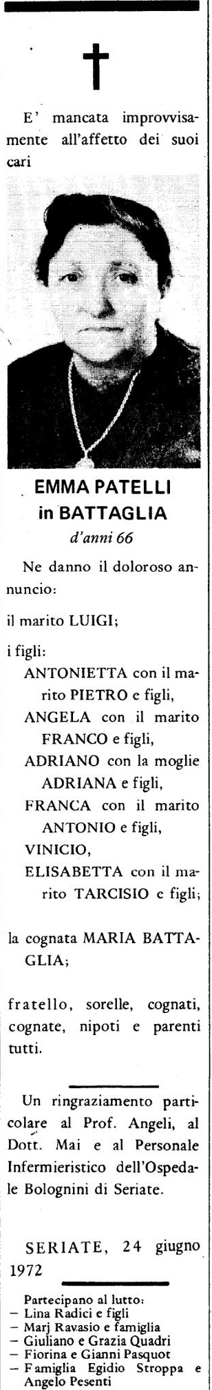 Annuncio Eco Bergamo EMMA PATELLI in BATTAGLIA