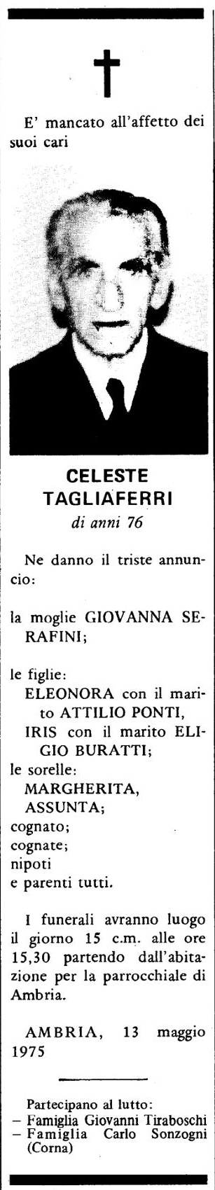 Annuncio Eco Bergamo CELESTE TAGLIAFERRI