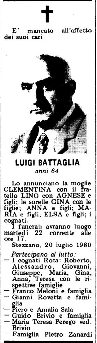 Annuncio Eco Bergamo LUIGI BATTAGLIA