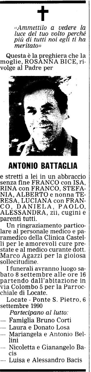 Annuncio Eco Bergamo ANTONIO BATTAGLIA