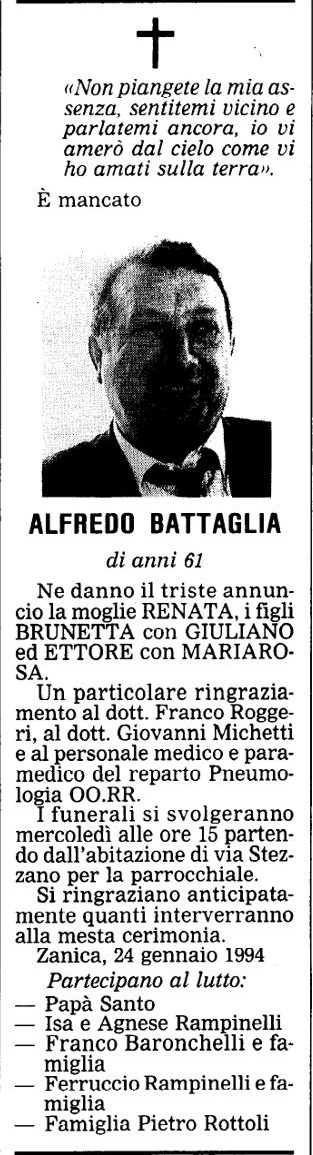Annuncio Eco Bergamo ALFREDO BATTAGLIA