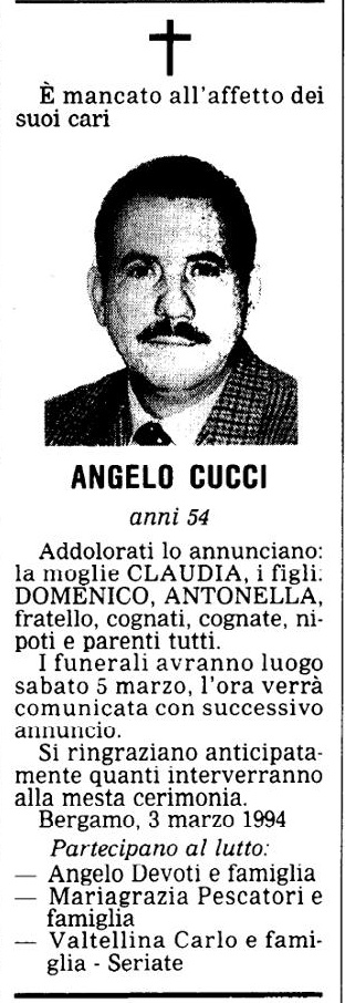 Annuncio Eco Bergamo ANGELO CUCCI