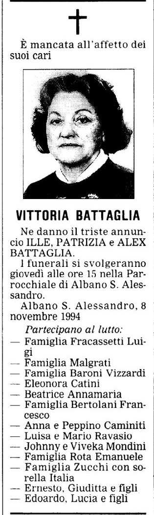 Annuncio Eco Bergamo VITTORIA BATTAGLIA