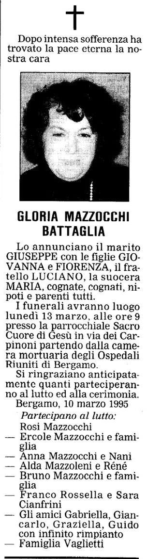 Annuncio Eco Bergamo GLORIA MAZZOCCHI BATTAGLIA