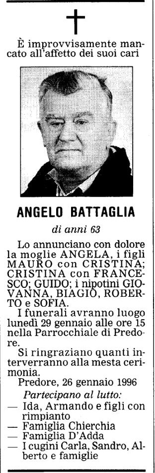 Annuncio Eco Bergamo ANGELO BATTAGLIA