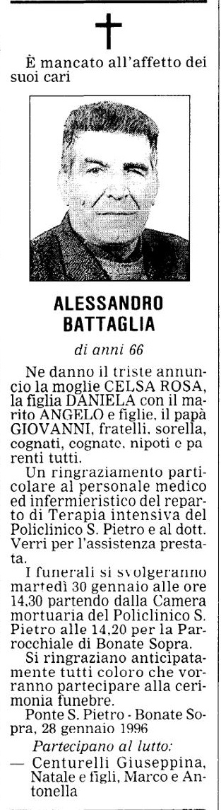 Annuncio Eco Bergamo ALESSANDRO BATTAGLIA