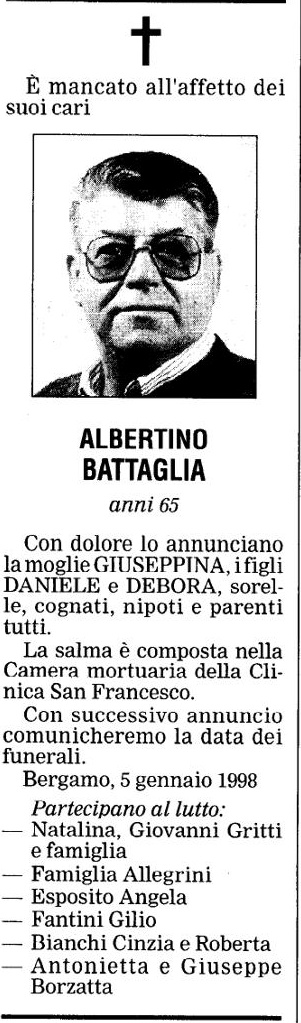 Annuncio Eco Bergamo ALBERTINO BATTAGLIA