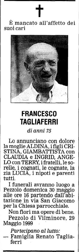 Annuncio Eco Bergamo FRANCESCO TAGLIAFERRI