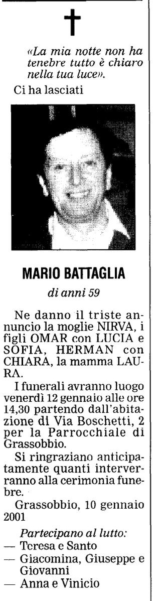 Annuncio Eco Bergamo MARIO BATTAGLIA