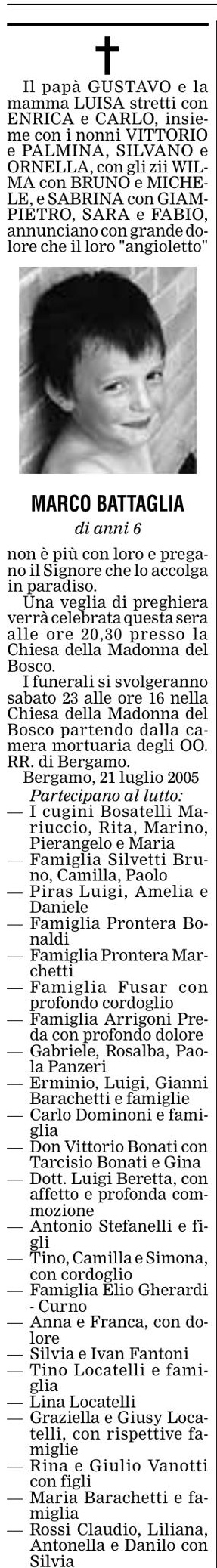 Annuncio Eco Bergamo MARCO BATTAGLIA