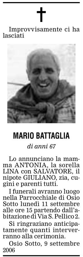 Annuncio Eco Bergamo MARIO BATTAGLIA