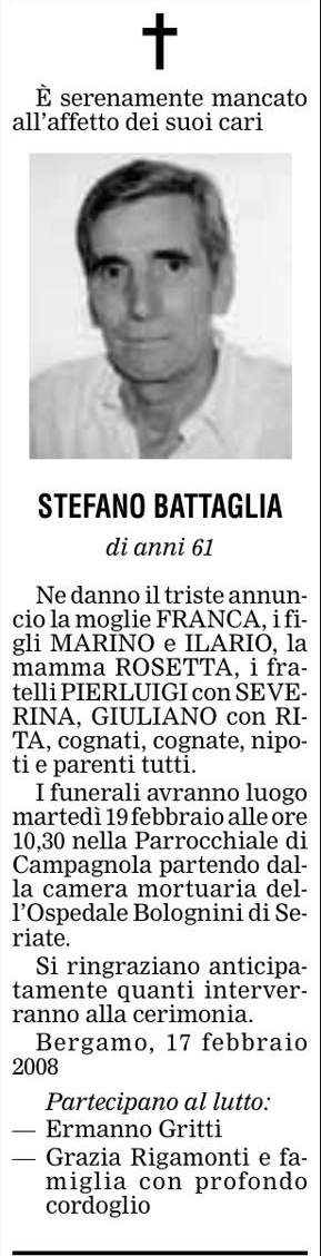 Annuncio Eco Bergamo STEFANO BATTAGLIA